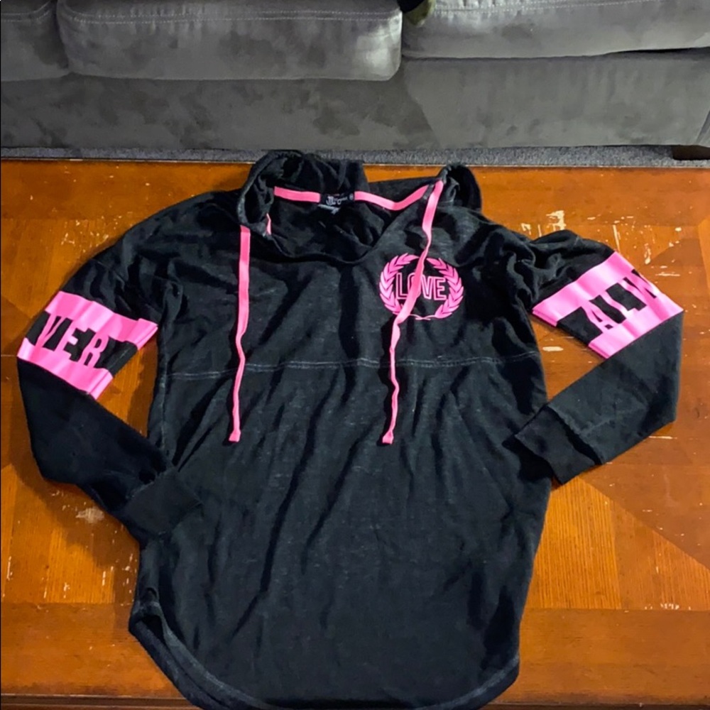 Black and Pink Lightweight Hoodie